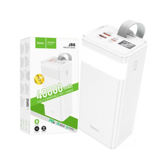 Hoco Power Bank J86 Powermaster 22.5W 40000mAh White Hoco Power Bank J86 Powermaster 22.5W 40000mAh White